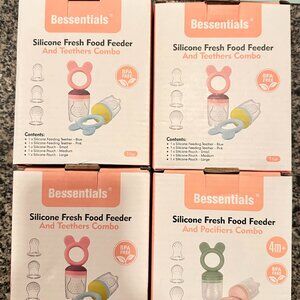 (4 Box) Bessentials Bunny Baby Fresh Fruit Food Feeder - 2 Pack Silicone Mesh